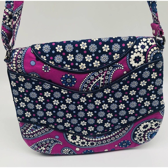 Vera Bradley Boysenberry - Shoulder Bag - Crossbody - Purse - Floral Medium Size - Picture 6 of 11